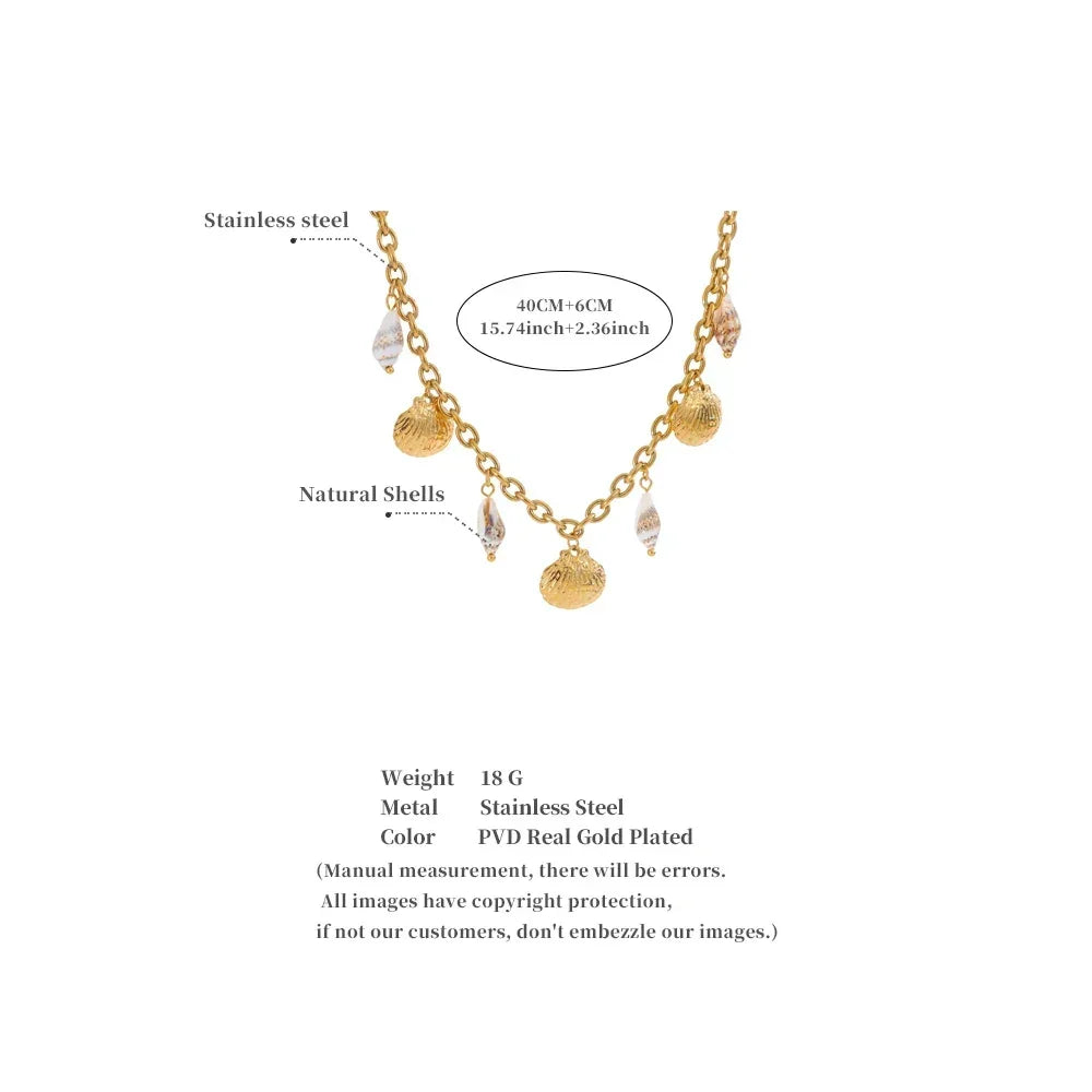 Gilded Shell Pendant - TM & CO. JEWELS 