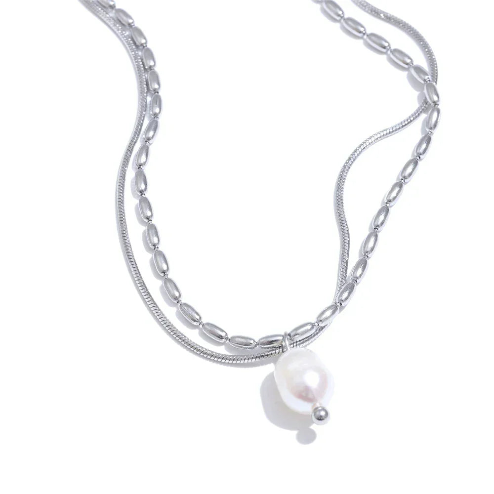 Aura Double Chain Pendant - TM & CO. JEWELS 