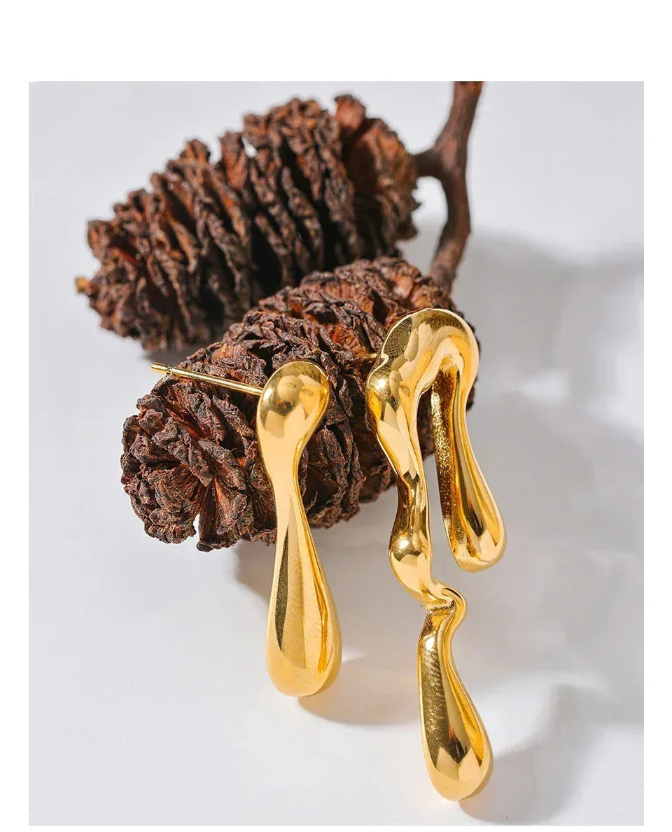 Asymmetry Unusual Big Stud Earrings - TM & CO. JEWELS 