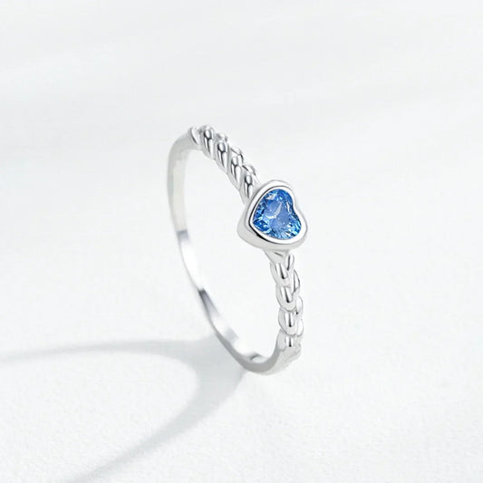 Blue Heart Romance Ring - TM & CO. JEWELS 
