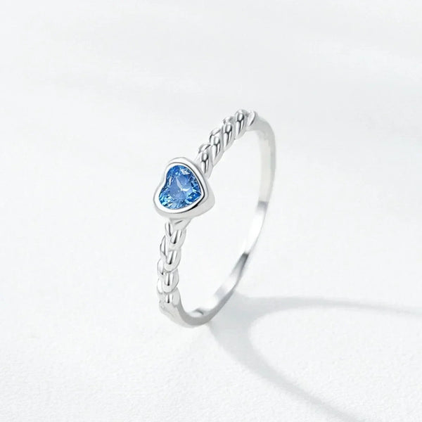 Blue Heart Romance Ring - TM & CO. JEWELS 