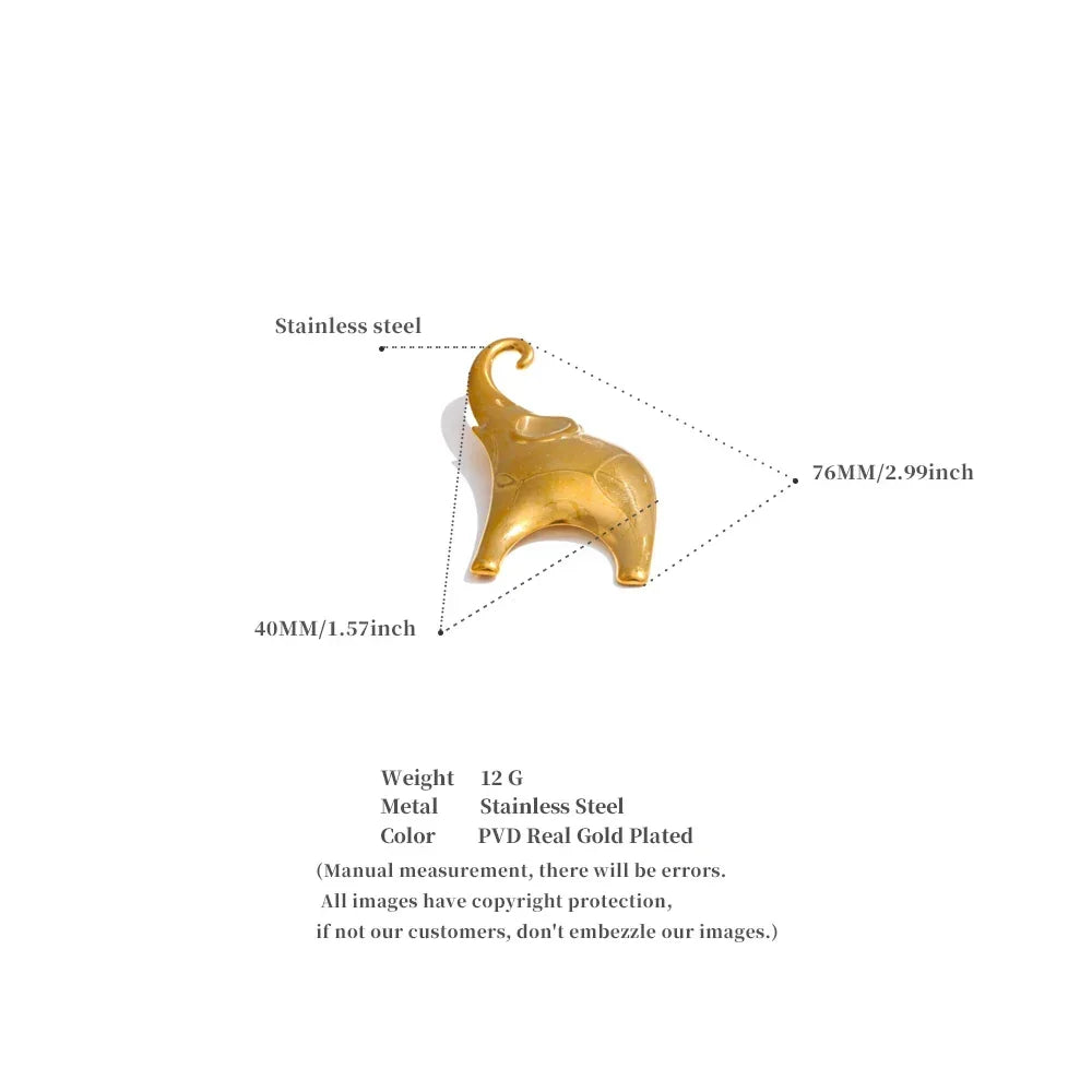 Gilded Elephant Pin - TM & CO. JEWELS 