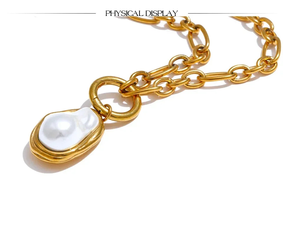 Baroque Gold Lariat - TM & CO. JEWELS 