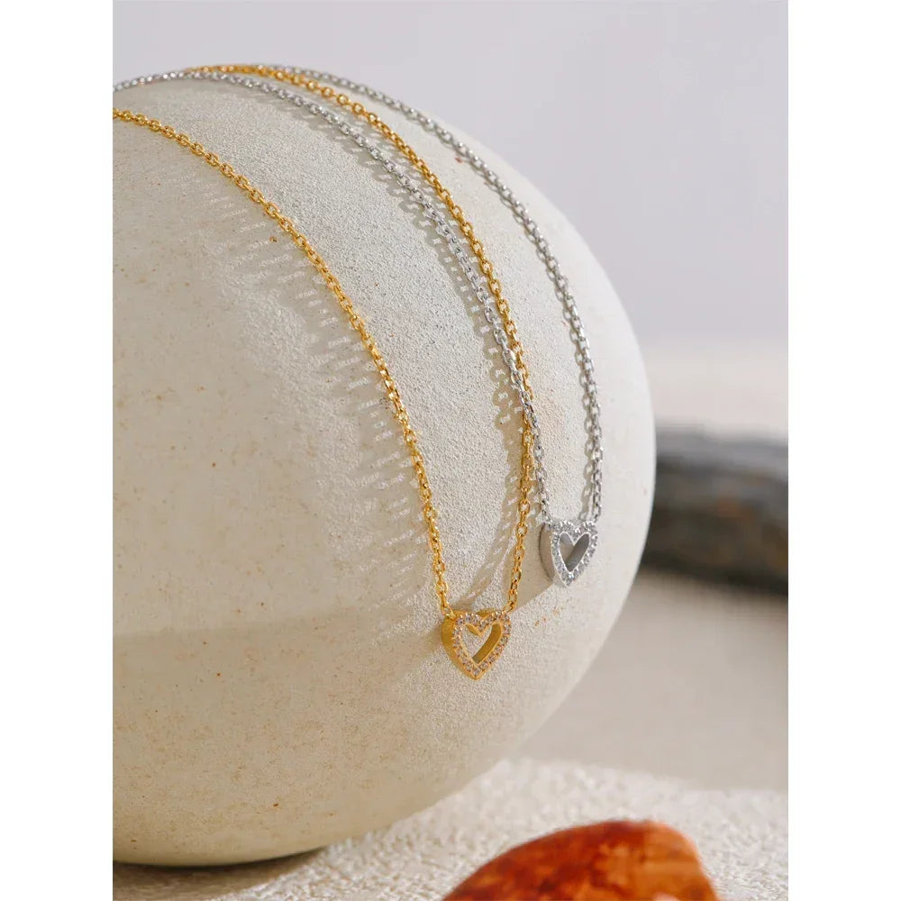 Hollow Heart Necklace - TM & CO. JEWELS 