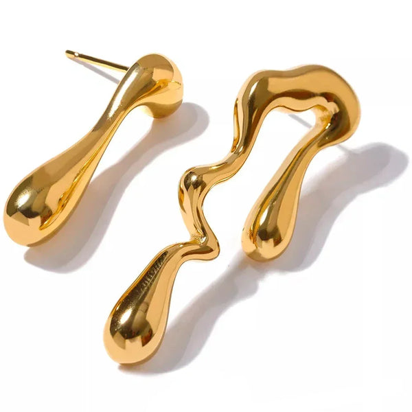 Asymmetry Unusual Big Stud Earrings - TM & CO. JEWELS 