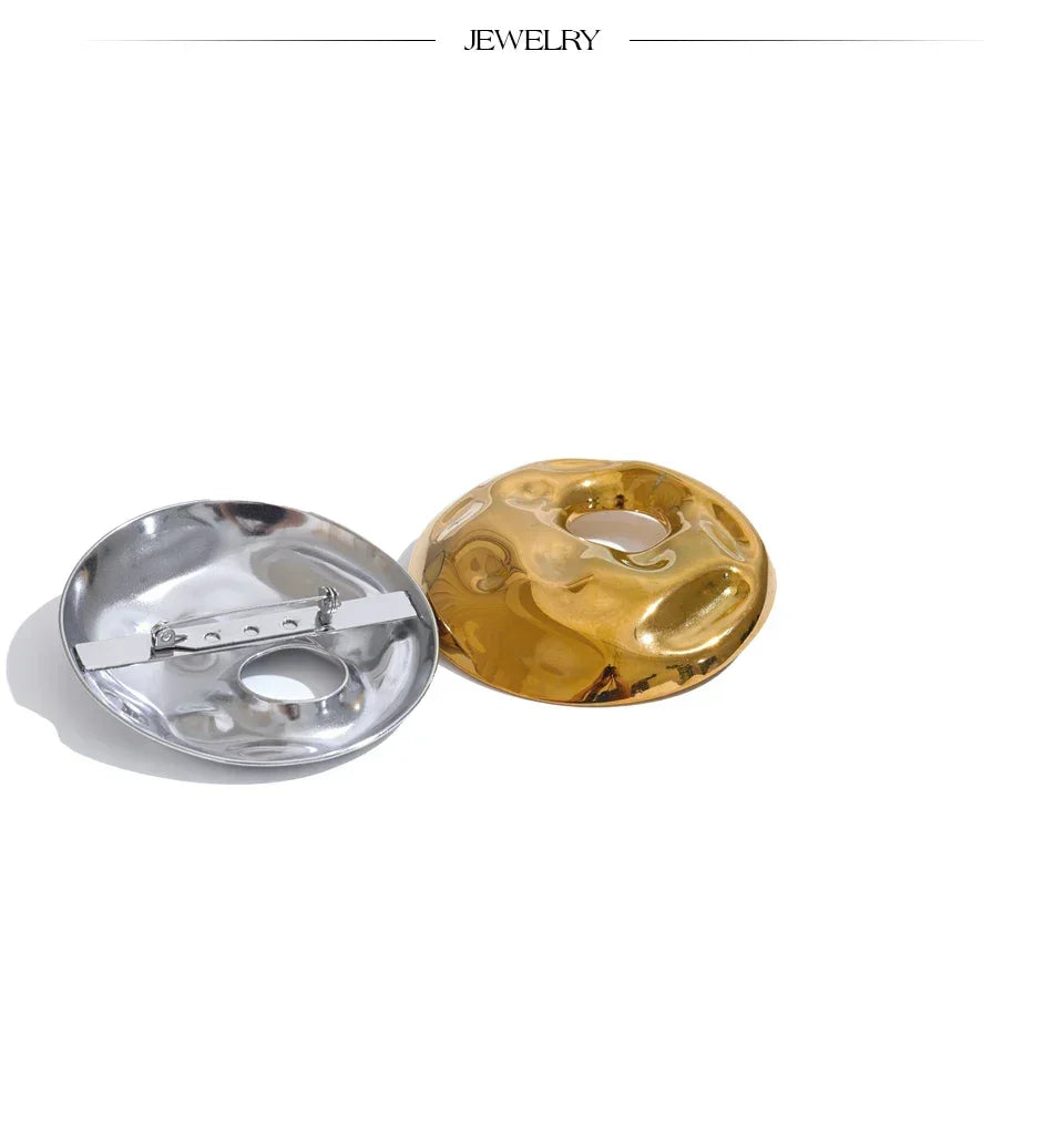 Hammered Circle Pin - TM & CO. JEWELS 