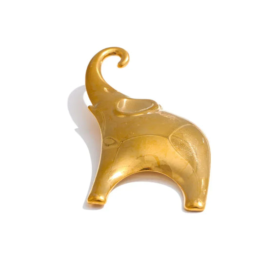 Gilded Elephant Pin - TM & CO. JEWELS 