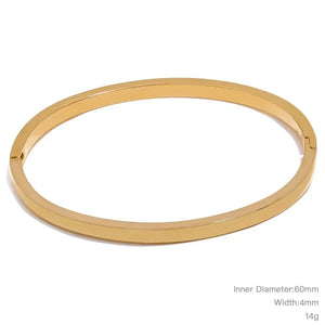 Golden Smooth Stainless Bangle - TM & Co. Jewels