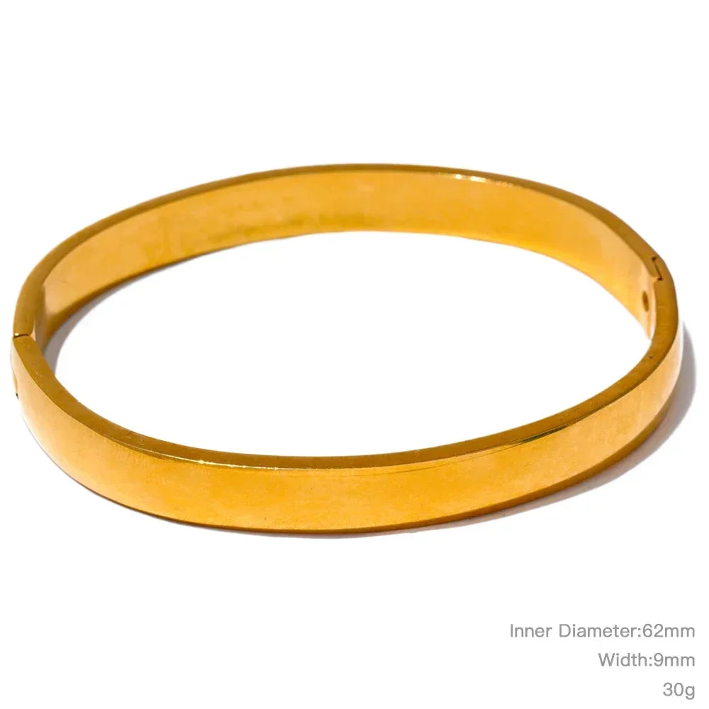 Golden Smooth Stainless Bangle - TM & Co. Jewels