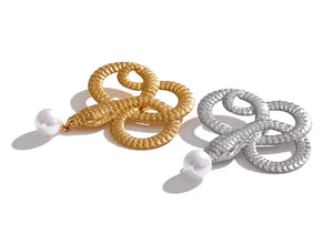 Gilded Snake Drop Pin - TM & CO. JEWELS 