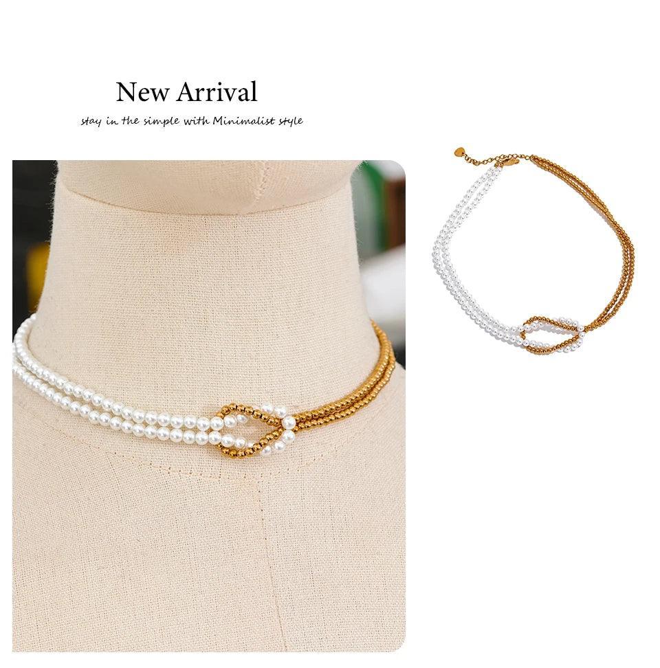Aura Knot Pearl Choker - TM & CO. JEWELS 