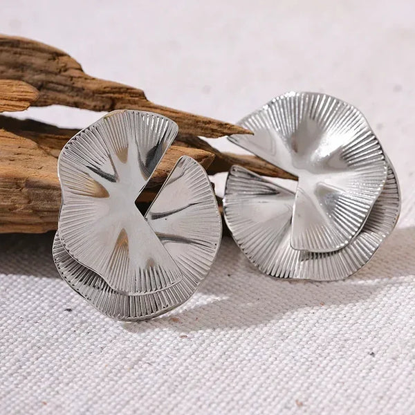 Golden Petal Statement Studs - TM & Co. Jewels