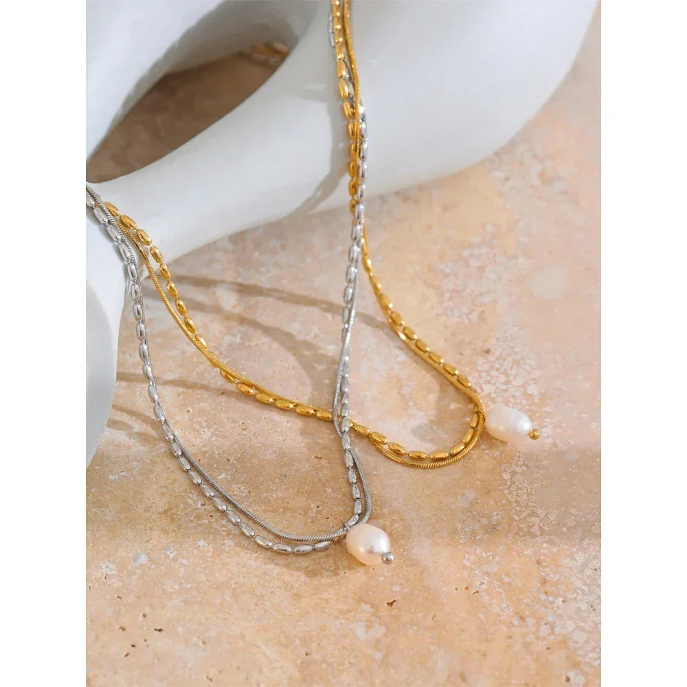 Aura Double Chain Pendant - TM & CO. JEWELS 