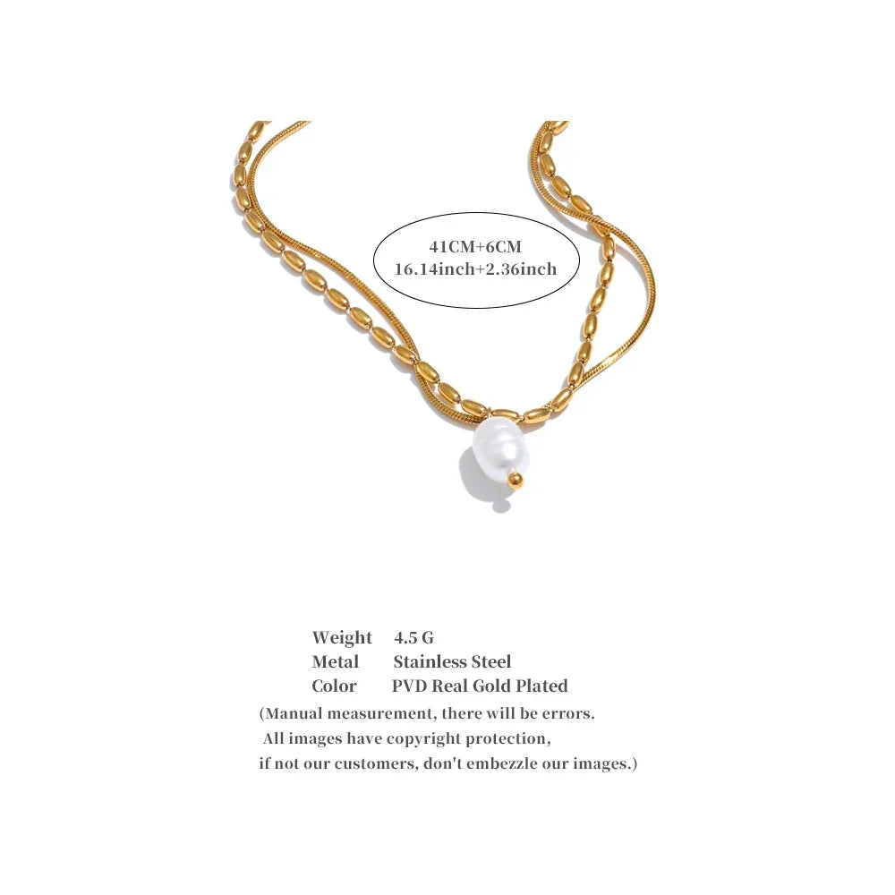 Aura Double Chain Pendant - TM & CO. JEWELS 