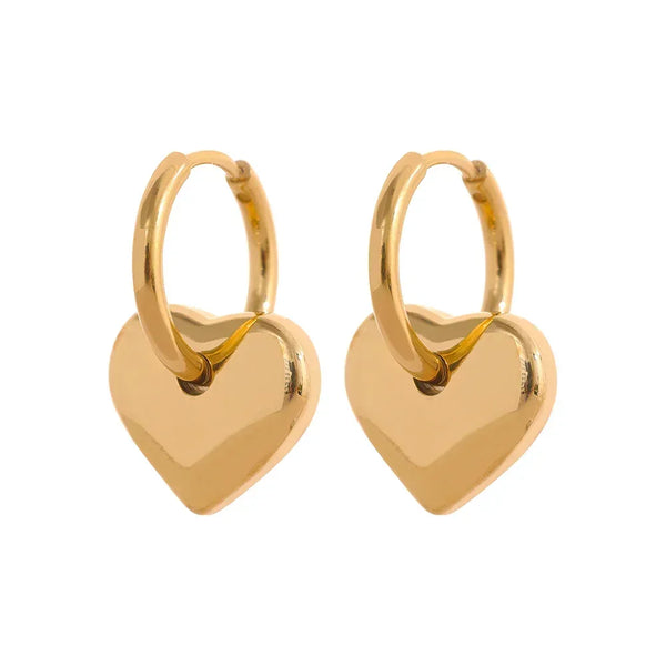 Astral Affection Hoops - TM & CO. JEWELS - Pair of gold hoop earrings on a white background.