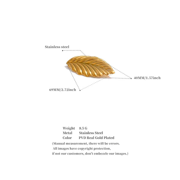 Golden Frond Pin - TM & CO. JEWELS 