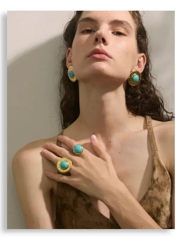 Turquoise Geometry Vintage Jewelry Set - TM & CO. JEWELS 