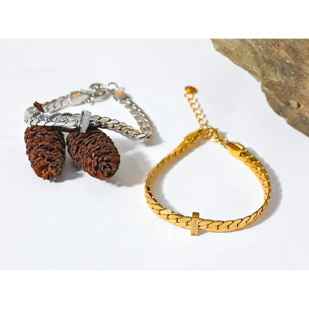 Aqua Luxe Waterproof Cuban Bangle - TM & CO. JEWELS 