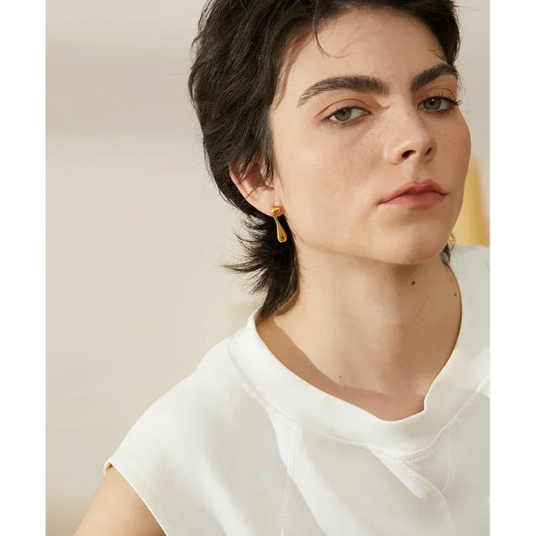 Asymmetry Unusual Big Stud Earrings - TM & CO. JEWELS 