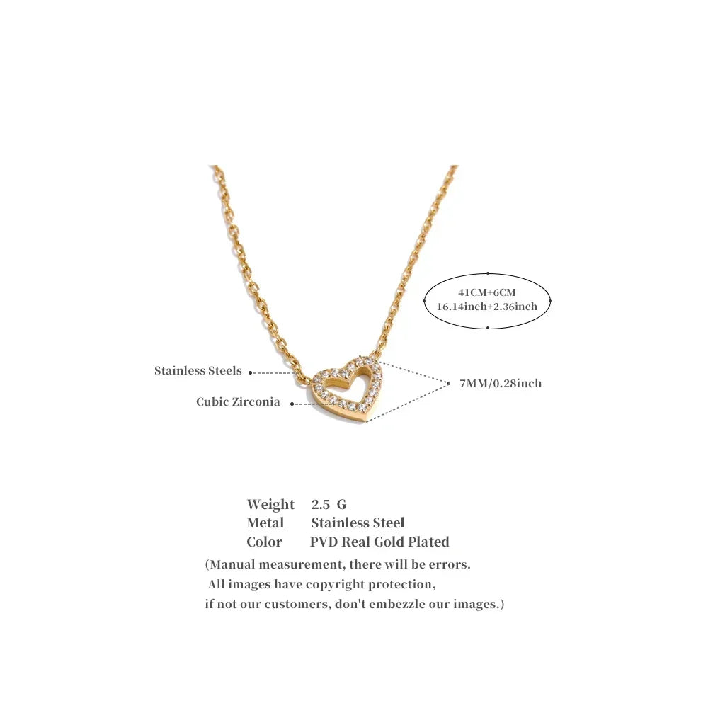 Hollow Heart Necklace - TM & CO. JEWELS 