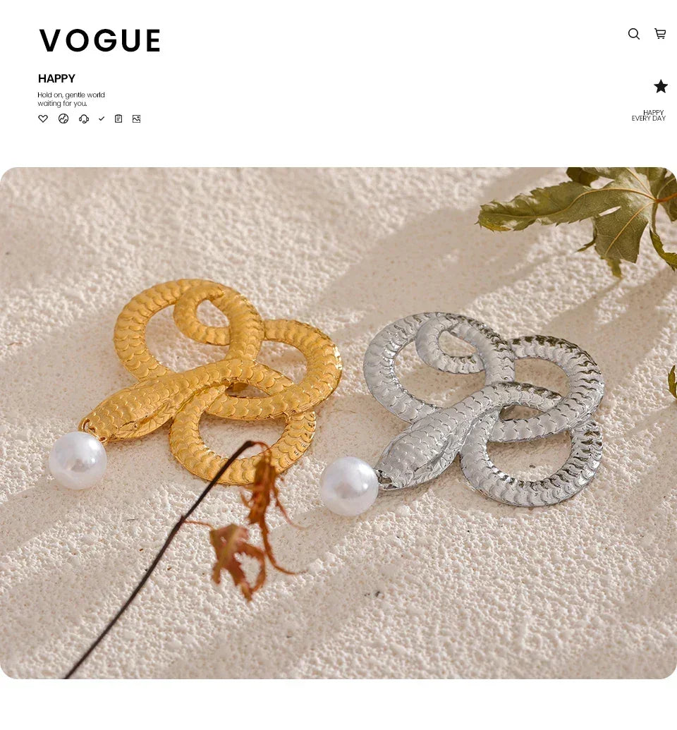 Gilded Snake Drop Pin - TM & CO. JEWELS 