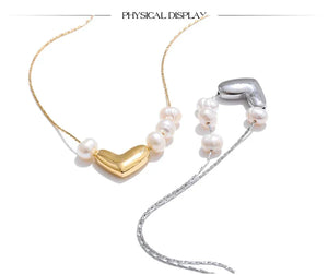 Adore Pearl Heart Pendant - TM & CO. JEWELS 