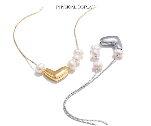 Adore Pearl Heart Pendant - TM & CO. JEWELS 