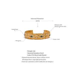 Whimsical Eyes Gold Bangle - TM & Co. Jewels