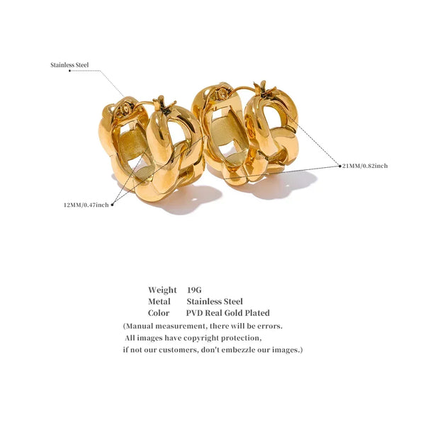 Charm Cast Geo Texture Hoop Jewelry - TM & Co. Jewels