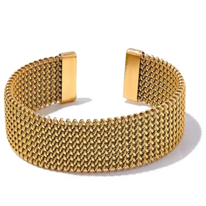 Aqua Flow Statement Steel Bangle - TM & CO. JEWELS 