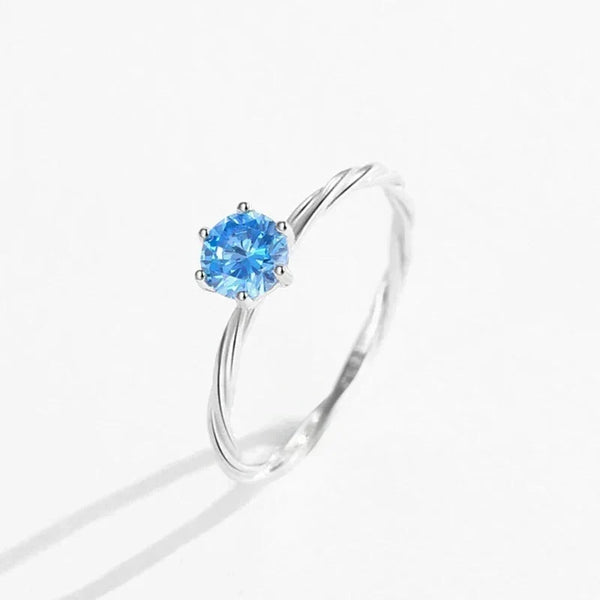  Ocean Dreams Silver Ring - TM & Co. Jewels, with a blue gemstone on a plain background.