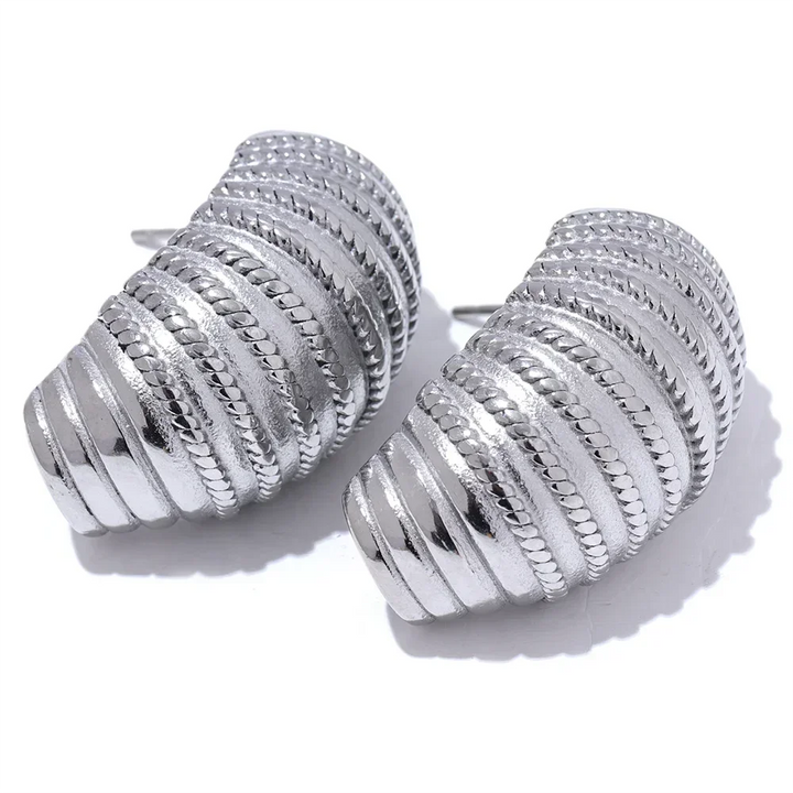 Amelia Twist Geometric Croissant Earrings - TM & CO. JEWELS 