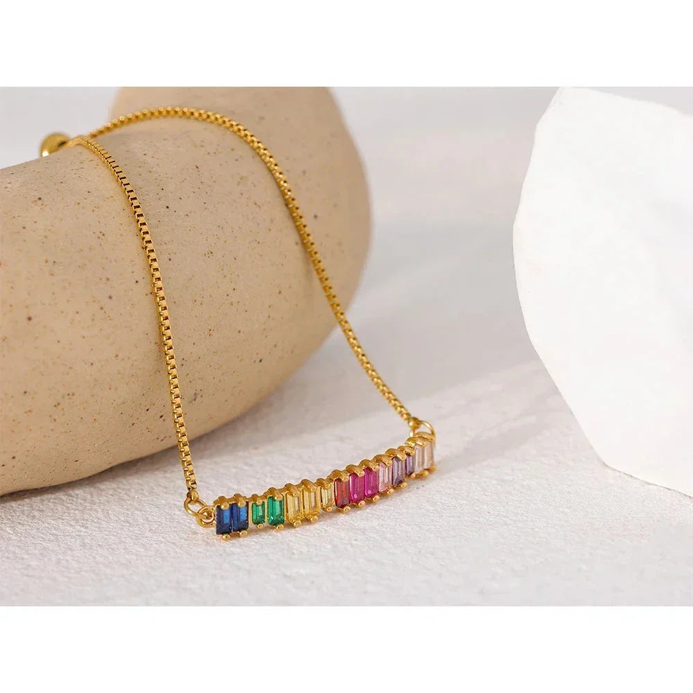 Rainbow Ripple Zirconia Bracelet - TM & Co. Jewels