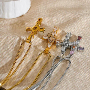 Halo Glow Cross Necklace - TM & CO. JEWELS 