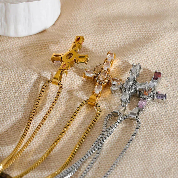 Halo Glow Cross Necklace - TM & CO. JEWELS 