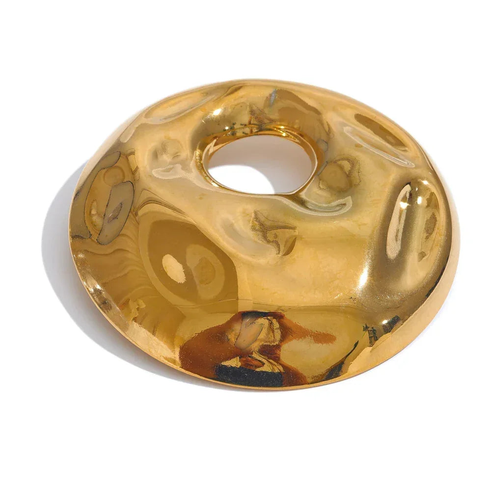 Hammered Circle Pin - TM & CO. JEWELS 