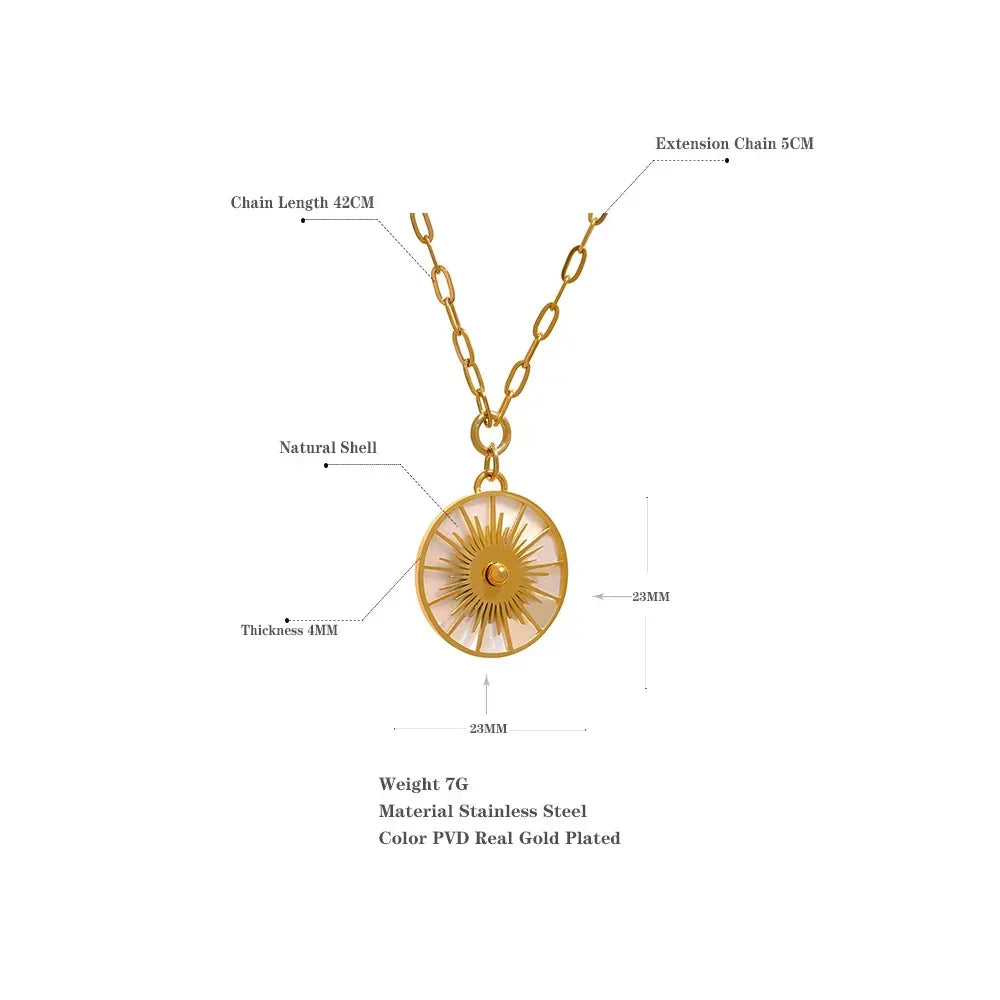 Luxe Rounds Shell Necklace - TM & CO. JEWELS 