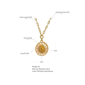 Luxe Rounds Shell Necklace - TM & CO. JEWELS 