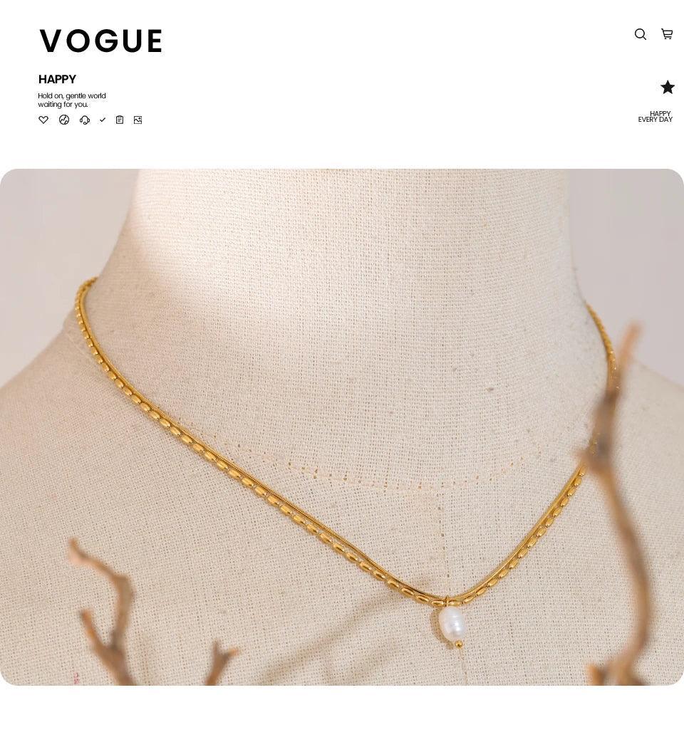 Aura Double Chain Pendant - TM & CO. JEWELS 