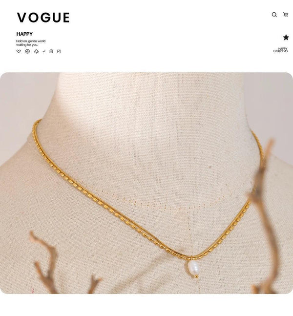 Aura Double Chain Pendant - TM & CO. JEWELS 