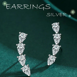 Silver earrings on a green background with text indicating 'Earrings Silver'.