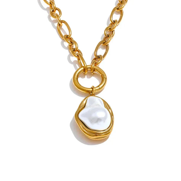 Baroque Gold Lariat - TM & CO. JEWELS 