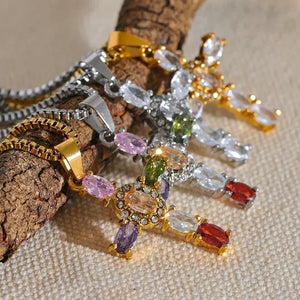Halo Glow Cross Necklace - TM & CO. JEWELS 