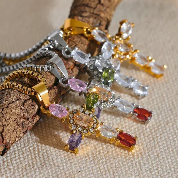 Halo Glow Cross Necklace - TM & CO. JEWELS 