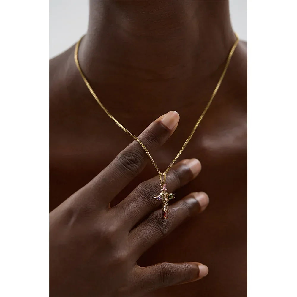 Halo Glow Cross Necklace - TM & CO. JEWELS 