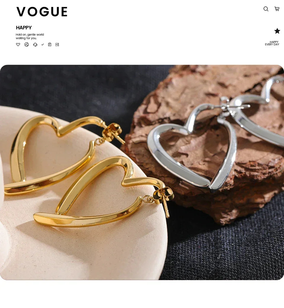 Floating Heart Hoop Earrings - TM & Co. Jewels