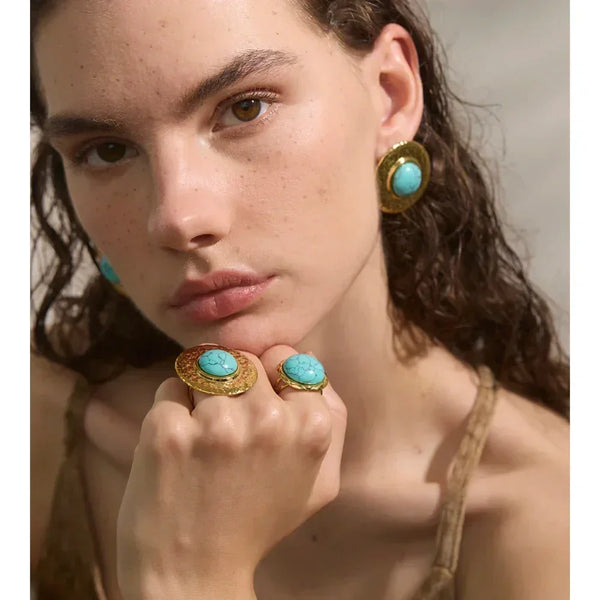 Turquoise Geometry Vintage Jewelry Set - TM & CO. JEWELS 
