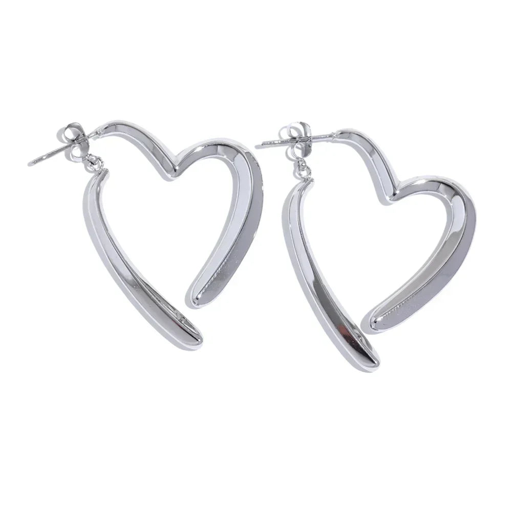 Floating Heart Hoop Earrings - TM & Co. Jewels