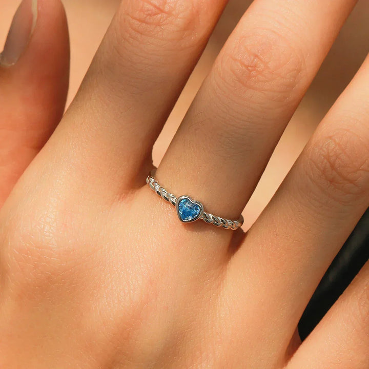 Blue Heart Romance Ring - TM & CO. JEWELS 