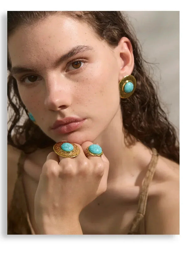 Turquoise Geometry Vintage Jewelry Set - TM & CO. JEWELS 